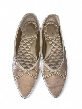 Birdies Women's Velvet Ballet Flats in Champagne size 9